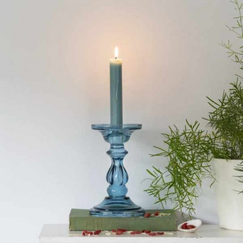 Glass Candle Holder Azure Blue by Grand Illusions